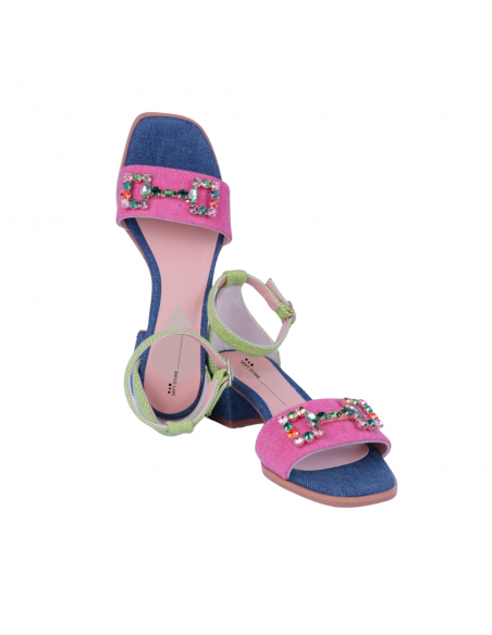 Sandalia Multicolor Vaquera de Mujer Sept Store Sandalia Multicolor Vaquera de Mujer Sept Store