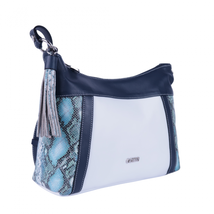 Bolso de Mujer combinado con piel estampada serpiente