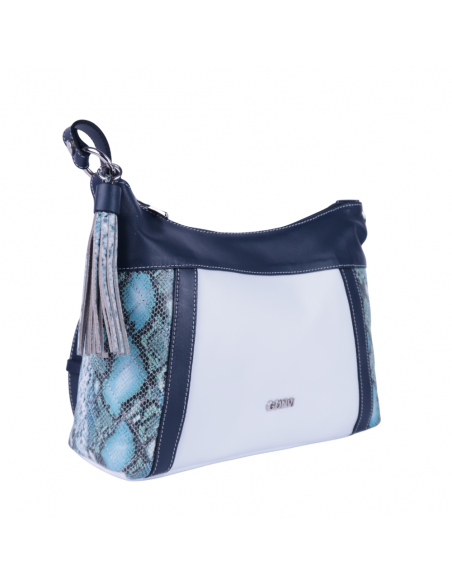 Bolso de Mujer combinado con piel estampada serpiente